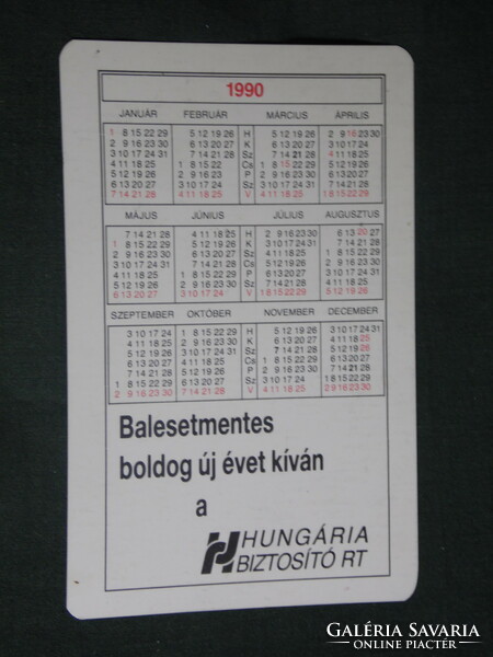Kártyanaptár, Hungári Biztosító,Móczár Péter BMW P.R.C versenyautó, 1990 ,  (1)