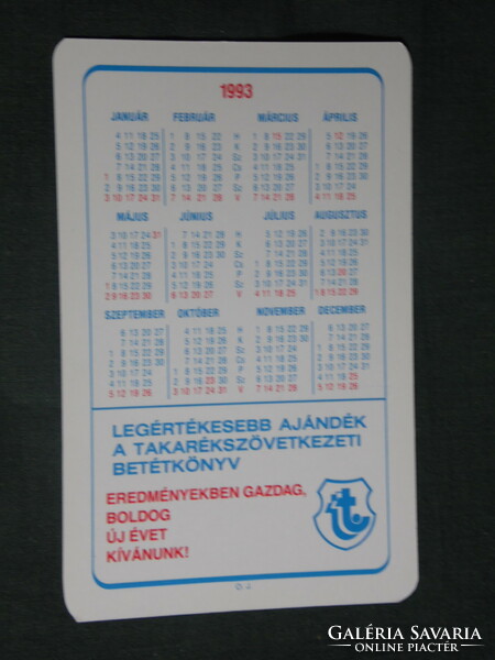 Card calendar, savings association, erotic female model, 1993, (1)