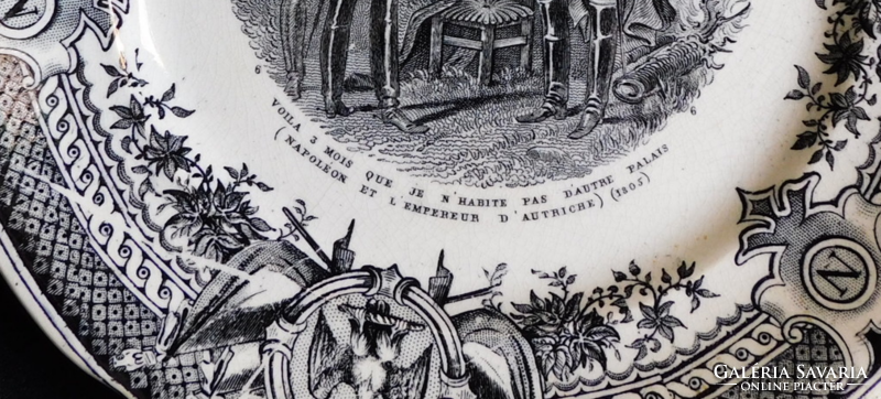 Sarreguemines Napóleon tányér az 1800-as évekből