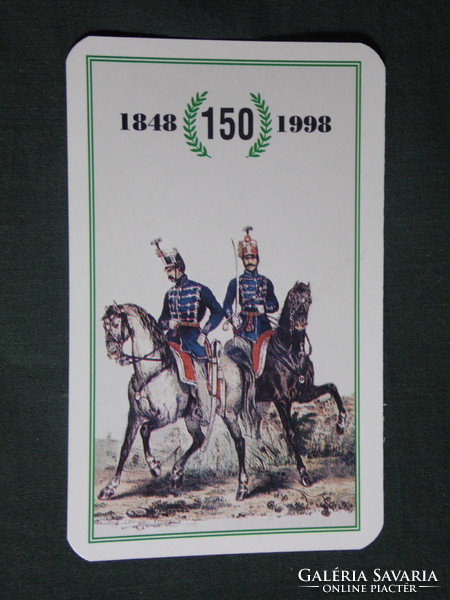 Kártyanaptár, 150 éves MH honvédség ,huszár,katona,grafikai rajzos, 1999 ,  (1)