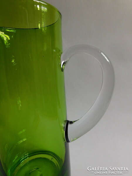 Mossy green Bischoff blown glass jug