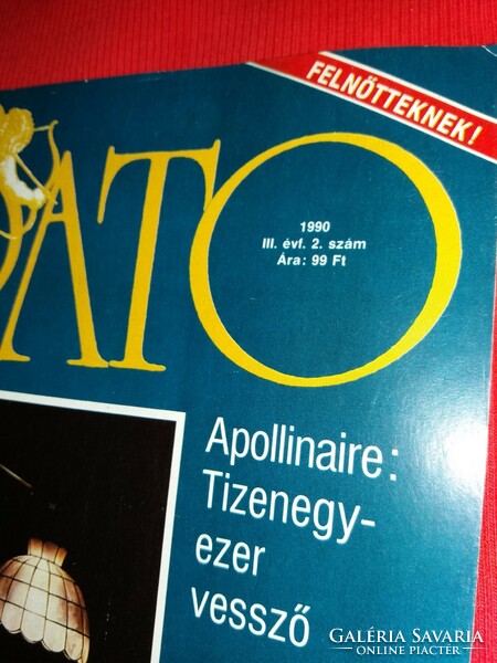 1990. III. évfolyam 2. szám ERATO Művészet - erotika magazin újság aktposzterrel a képek szerint