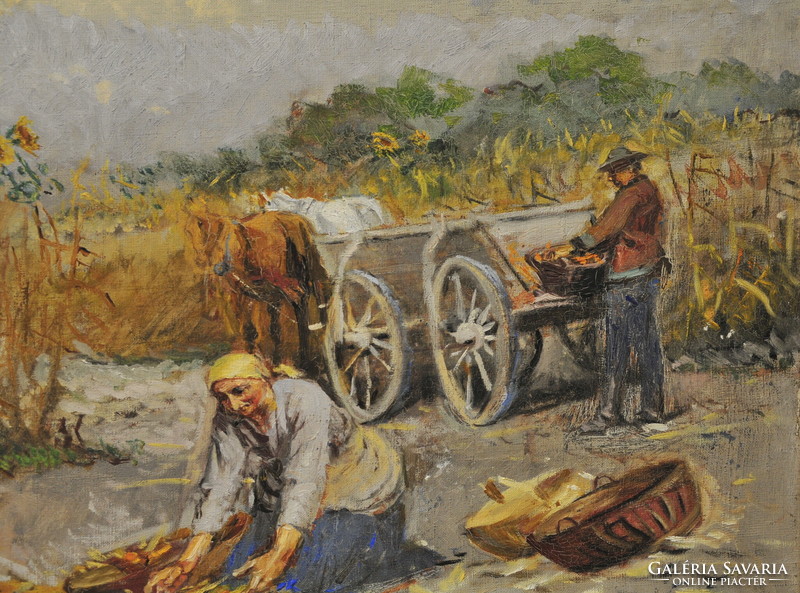 Deák-Ébner Lajos (1850-1934): Kukoricafosztás