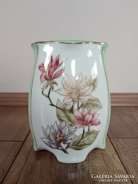 Zsolnay porcelain vase with floral pattern