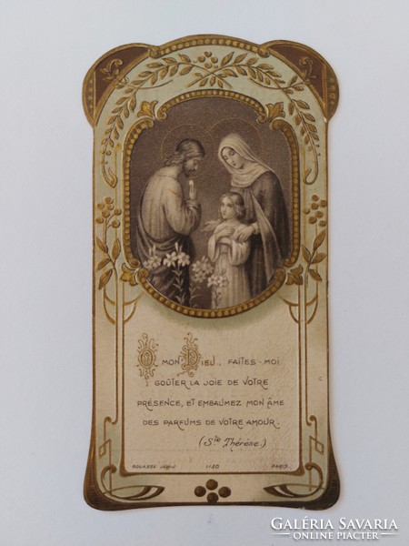 Old mini Art Nouveau prayer card 1910 memorial card