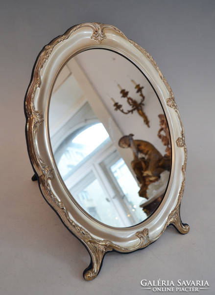 Silver framed table mirror