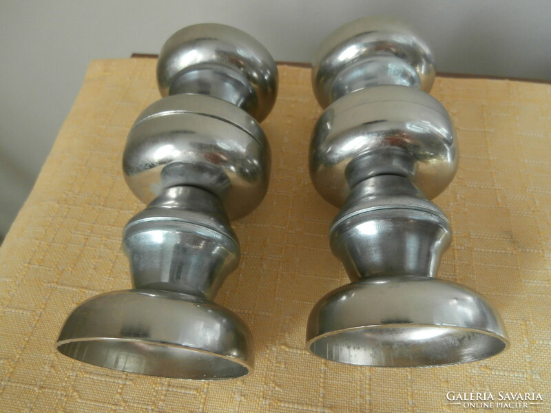 Pair of art deco metal candle holders