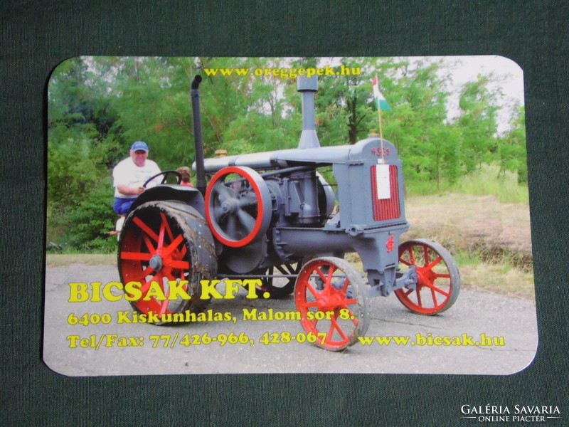 Kártyanaptár, Bicsak Kft,Kiskunhalas,veterán gőzgép traktor, 2008 ,  (1)