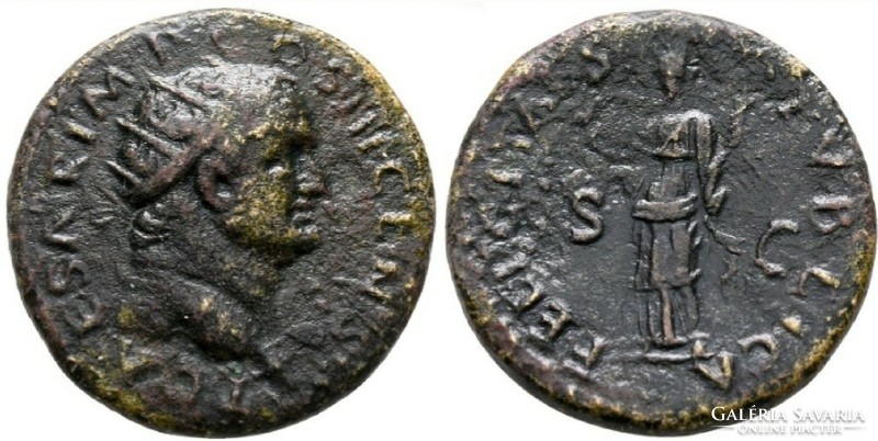Titus Caesar (69-79) Dupondius Róma, FELICITAS, Római Birodalom
