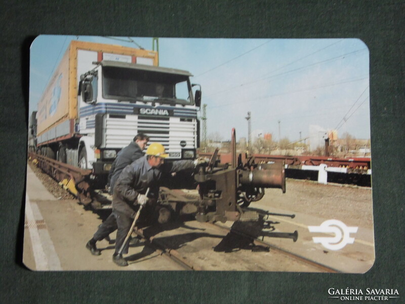 Kártyanaptár, MÁV, vasút, szállítás, Scania teherautó kamion, 1998 ,  (1)