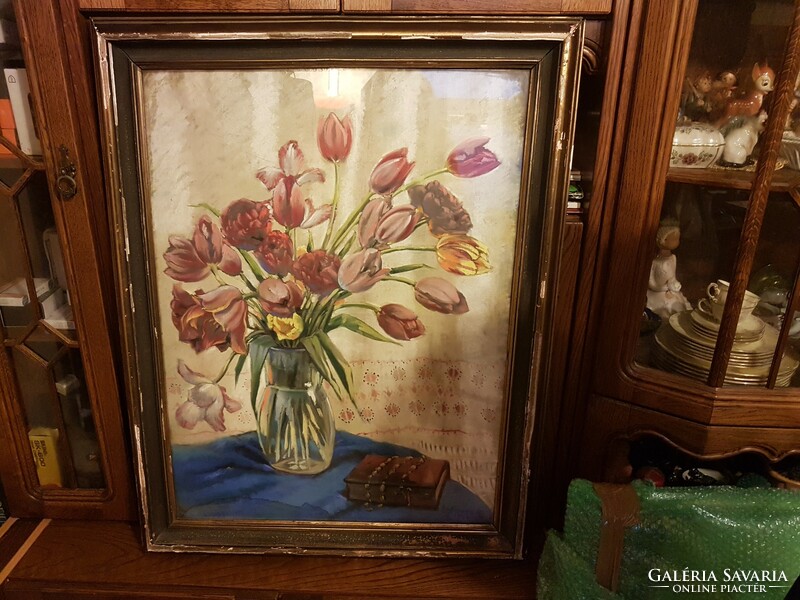 Hoffmann antal painter large-scale pastel l942, in original frame (registered at kisselbach)