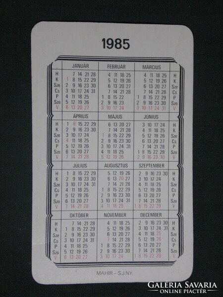 Card calendar, amphora üvért company stores, Great Plains porcelain tableware, 1985, (1)