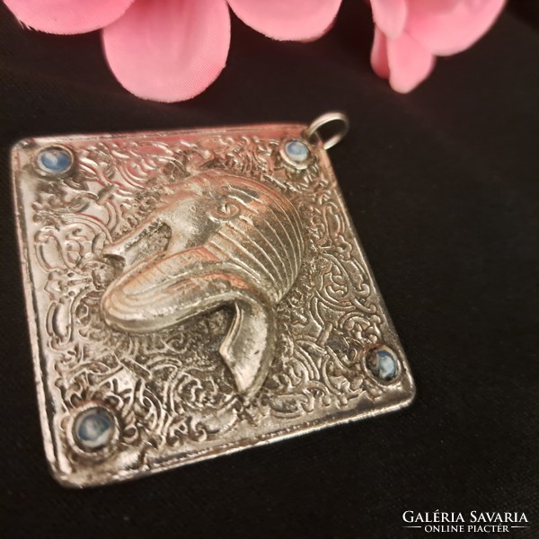 Silver-plated craftsman pendant 4 cm