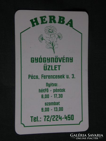 Card calendar, herba herbal shop, Pécs, 2008, (1)