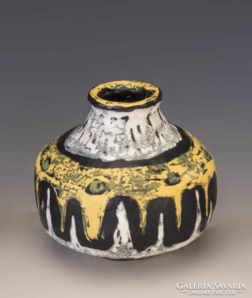 Gorka livia - vase with black-white-yellow decor (g45)