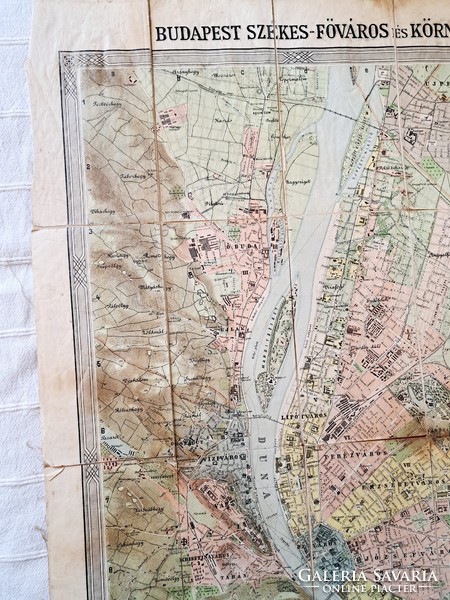 Ritkaság: Budapest térkép 1906, Homolka, eredeti