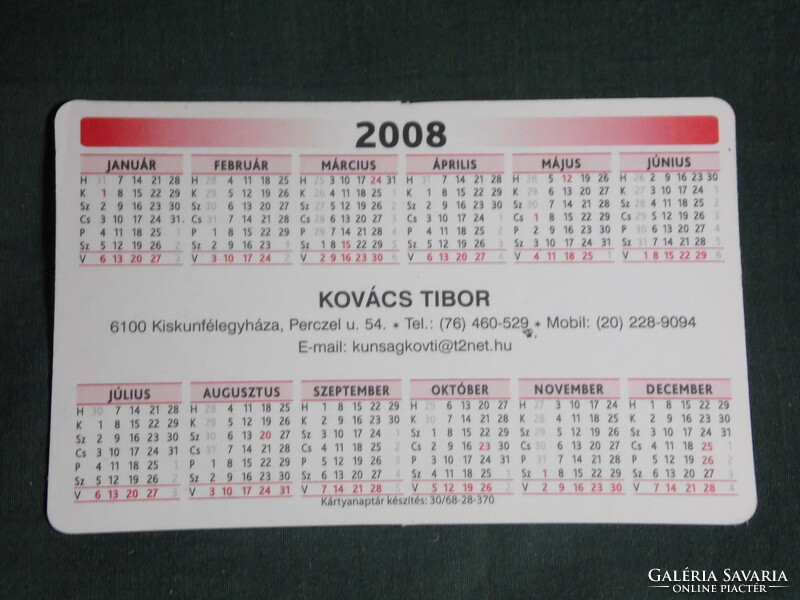 Card calendar, city of Kiskunfélegyháza, view, detail, 2008, (1)