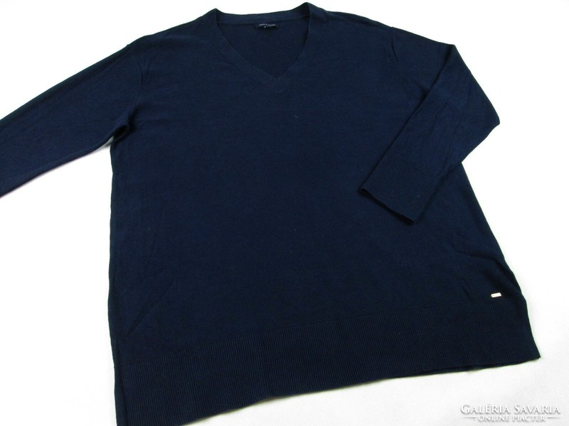 Original tommy hilfiger (2xl / 3xl) elegant short sleeve women's night navy blue pullover top