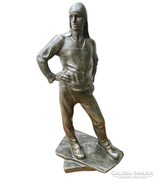 CONSTANTIN-ÉMILE MEUNIER  (1831-1905) dokkmunkás bronz szobra