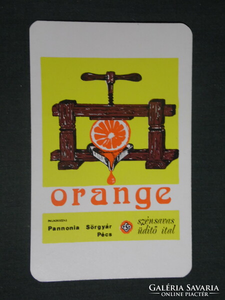 Card calendar, orange soft drink, Pécs brewery, 1979, (1)