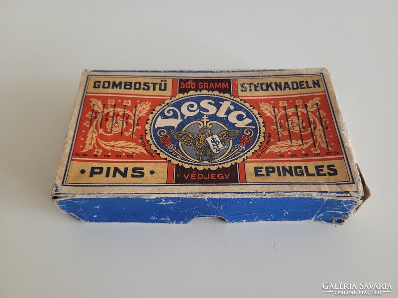 Old vintage vesta pin box tailor's accessory