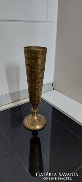 Antique footed copper vase