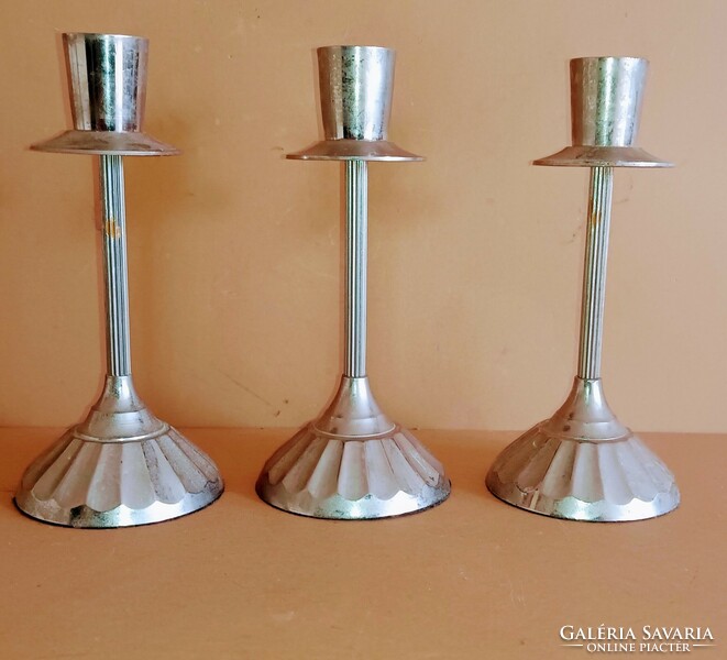 Vintage art deco metal candle holder 3 pieces. Negotiable.