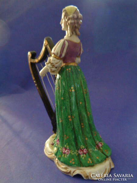 Antique Altwien porcelain figure with a harp