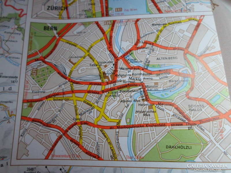 Retro térkép 9.: Svájc autótérképe, 1991 (autós térkép)