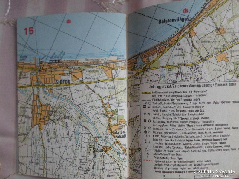 Retro map 1.: Balaton pocket map (1987-1988, Hungarian map)