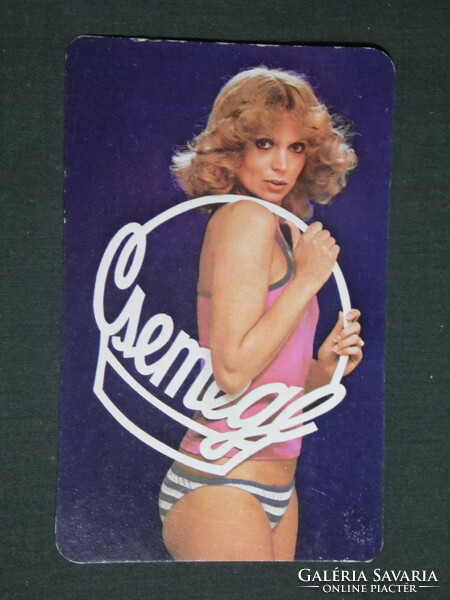 Card calendar, delicatessen abc food stores, erotic female model, 1982, (1)