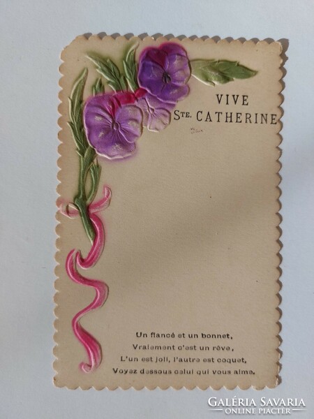 Old postcard embossed postcard Saint Catherine