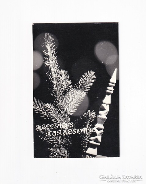K:011 Christmas-New Year postcard black and white postal clean mixed