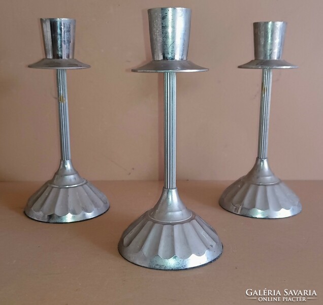 Vintage art deco metal candle holder 3 pieces. Negotiable.