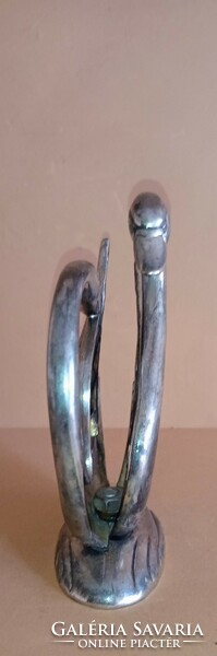 Art-Deco Szalvétatartó nikkelezett hattyú pár. Alkudható.