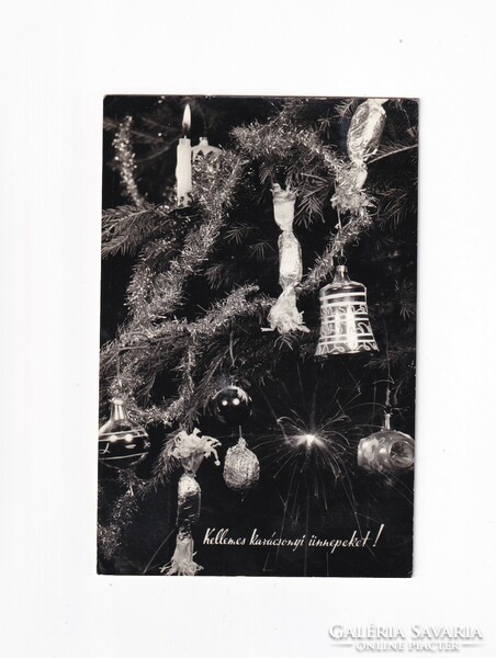 K:08 Karácsonyi képeslap Fekete-fehér