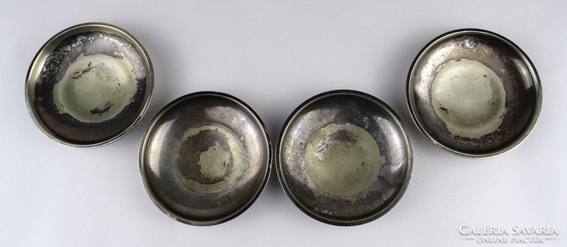 1P255 old silver-plated catering industry alpaca bowl 4 pieces grand hotel essegg