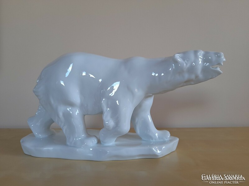 Old Herend large porcelain polar bear figure