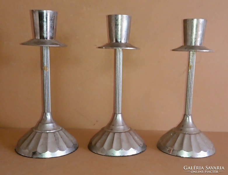 Vintage art deco metal candle holder 3 pieces. Negotiable.