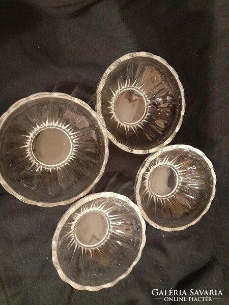 Old polished compote bowls, 4 together