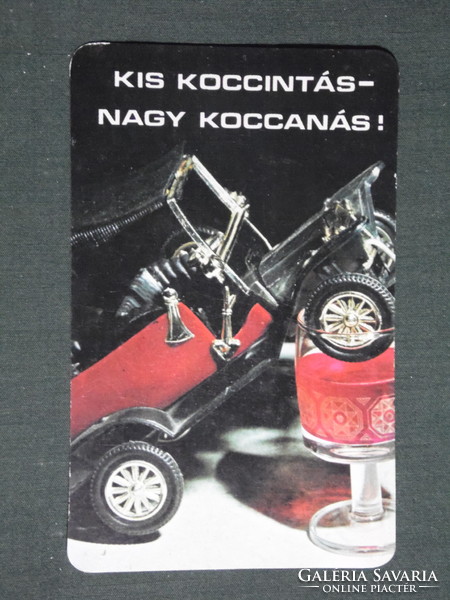 Card calendar, traffic safety council, model vintage car, 1984, (1)