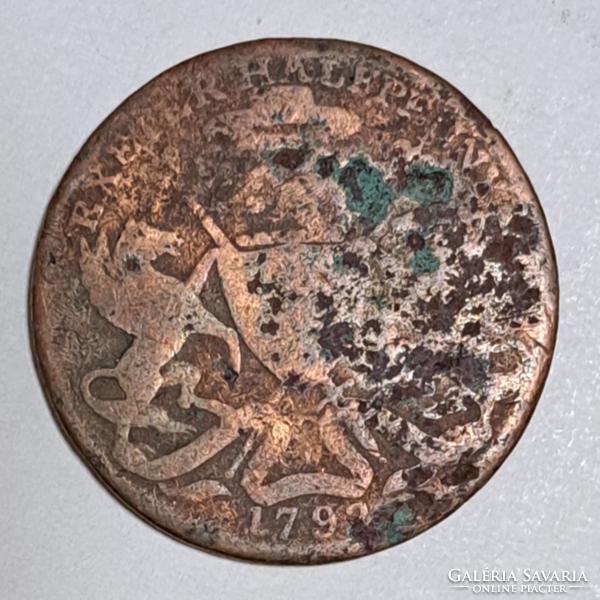 RITKA!! 1792. NAGY-BRITANNIA Devonshire - Exeter 1792 Blaize püspök fél penny token réz– (800)