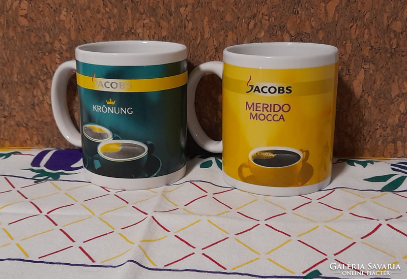 Pair of porcelain Jacobs coffee mugs