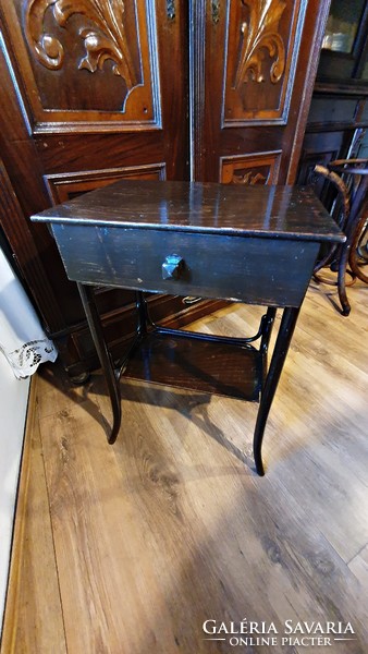 Antique thonet table with drawers and shelves