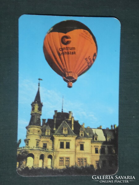 Kártyanaptár, Centrum áruház, hőlégballon ,vár kastély,1982 ,  (1)