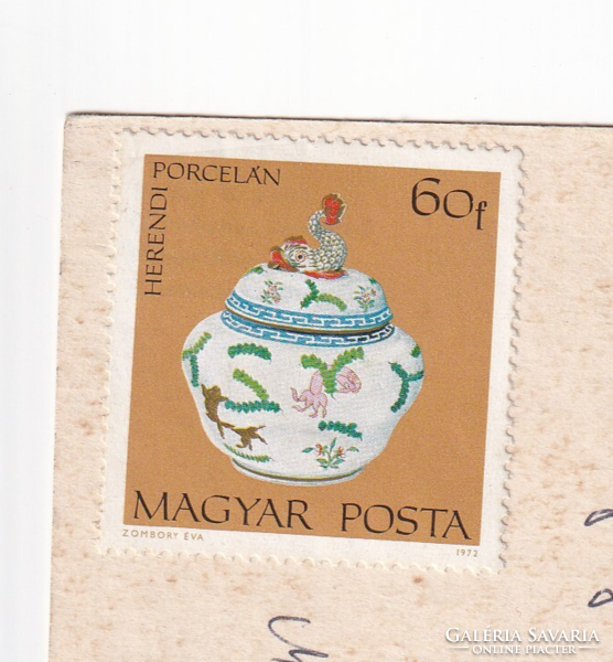 B:010 New Year - Búék postcard 02 (Herend stamp)