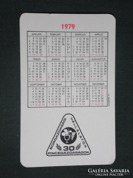 Card calendar, grape brand soft drinks, wine farms, 1979, (1)