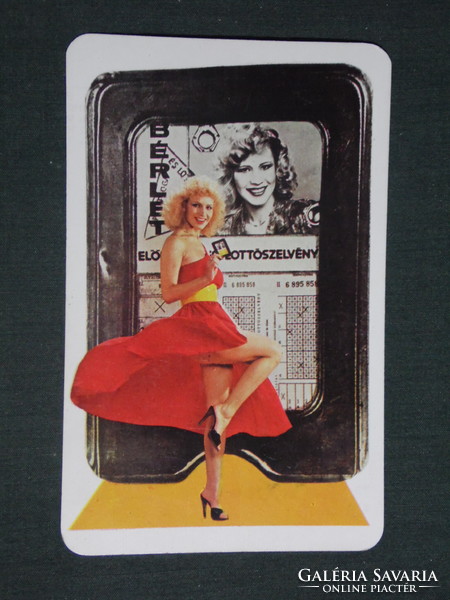 Card calendar, toto lottery sports betting, erotic female model, judge ica, 1981, (1)