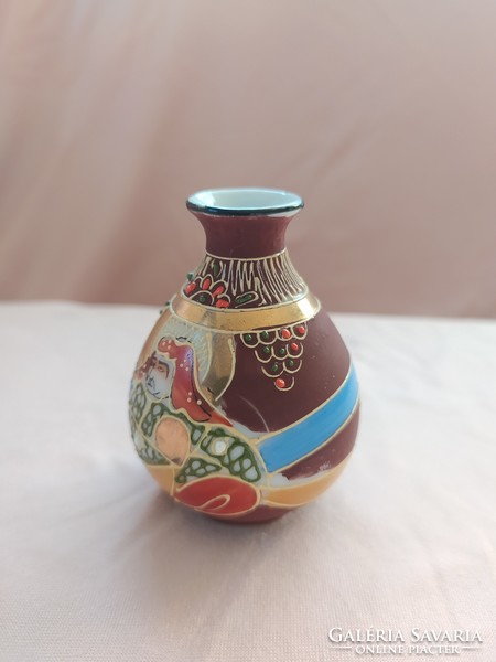 Satsuma Japanese porcelain vase, mini vase, flawless, marked, 6 cm