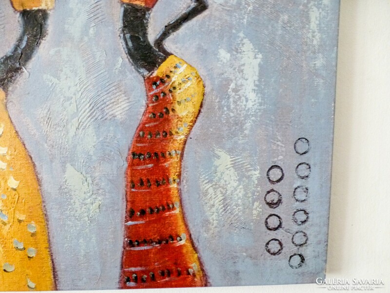 Art deco painting. African girls